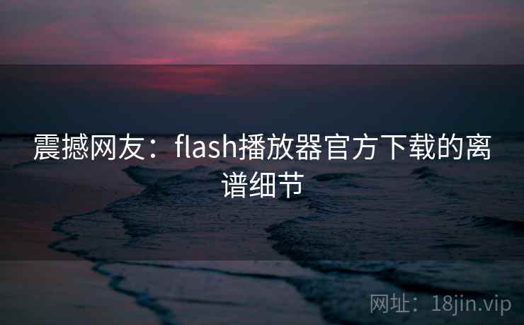 震撼网友：flash播放器官方下载的离谱细节